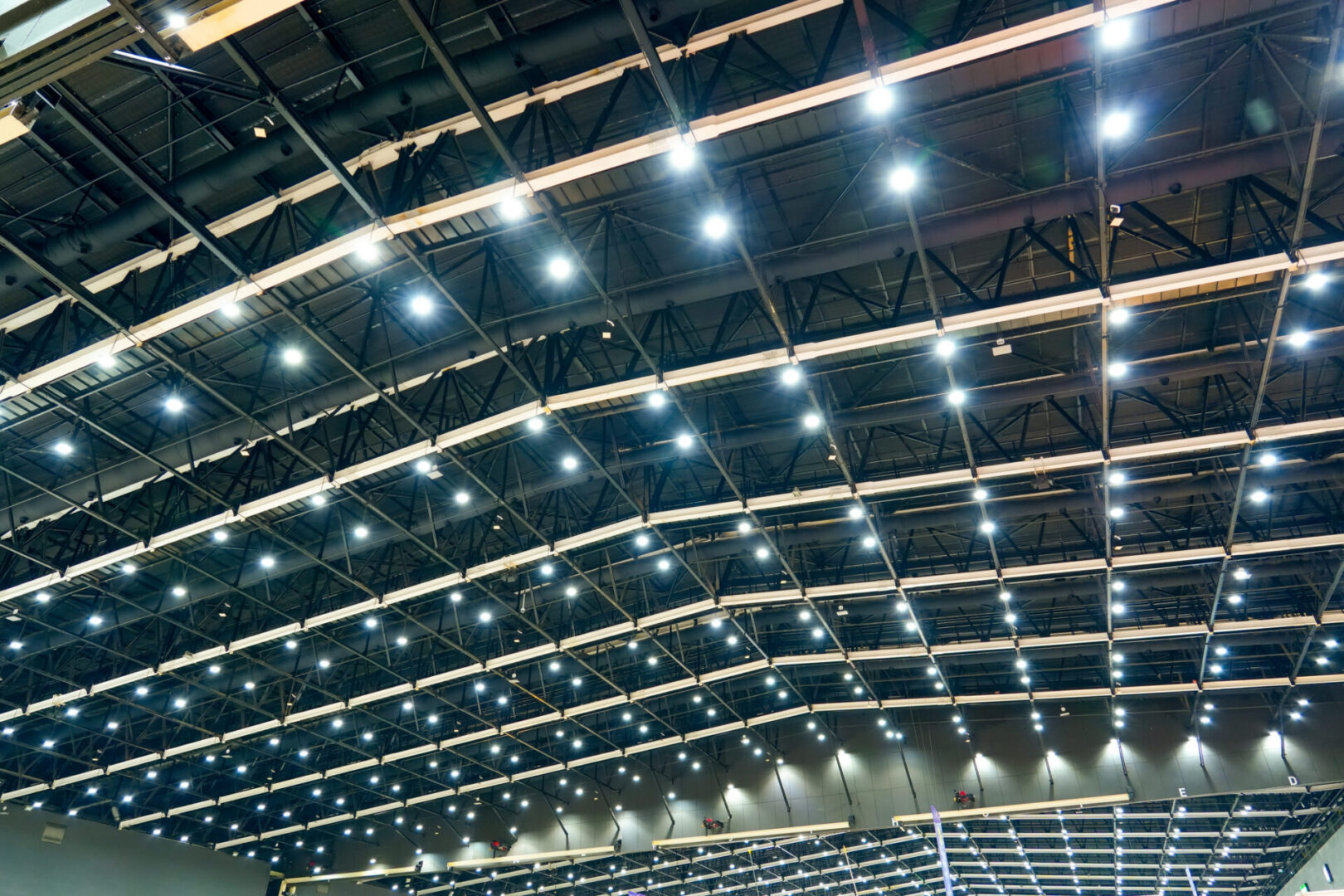 LED lighting installation technician at work